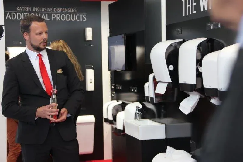 Katrin at the ISSA Interclean trade show