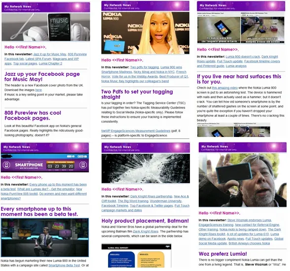 My Network News, the weekly letter to 700 people working on Nokia.