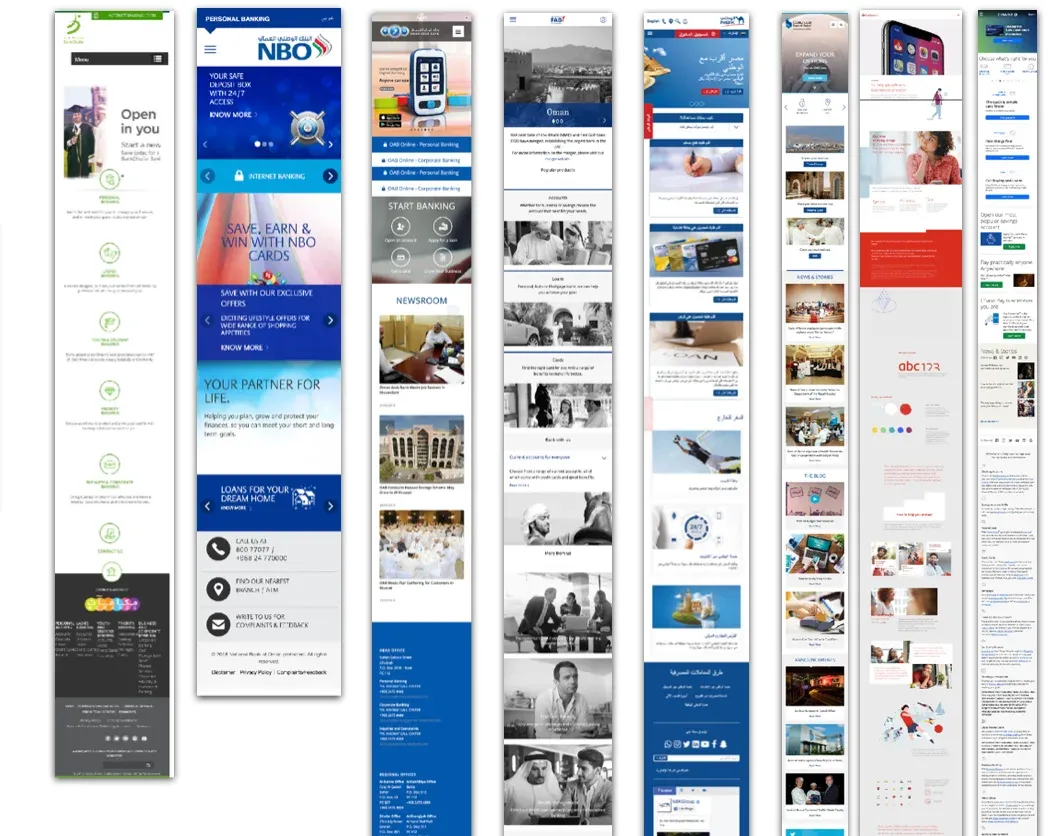 Competitive audit: banks in the region moving from marketing sites towards user-focused experiences.