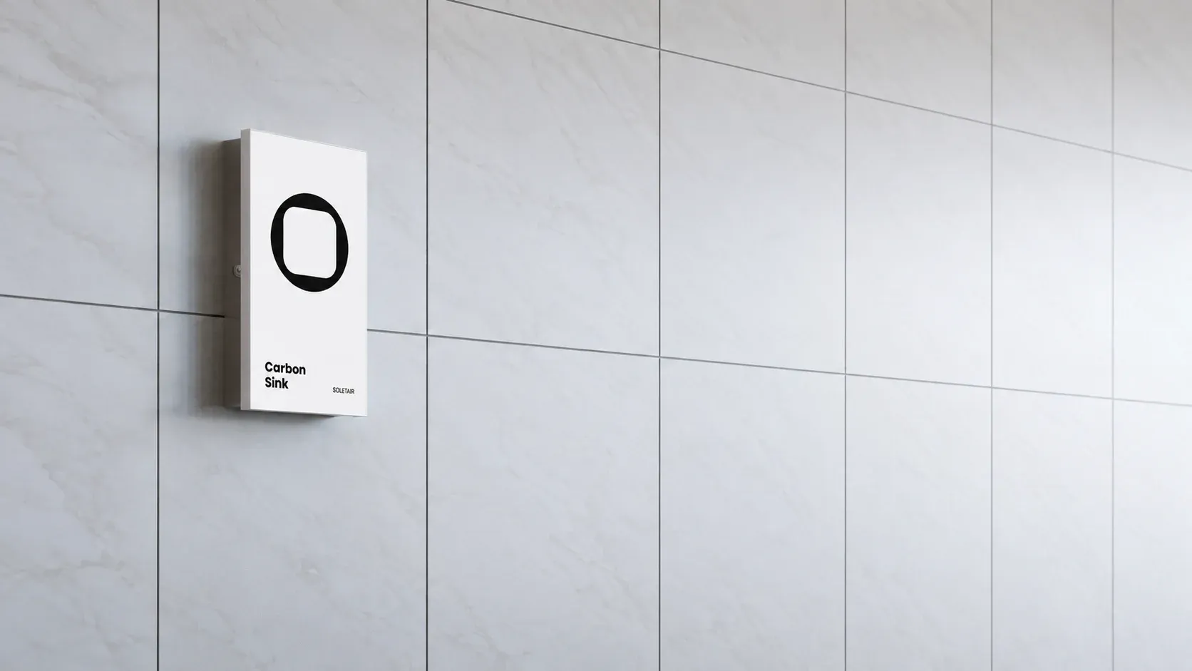 The Carbon Sink unit on a long tiled office wall.